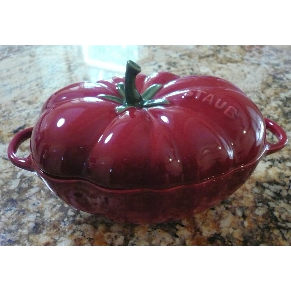 Staub Ceramics Dutch Oven .49qt 7.4" Petite Red Tomato Cocotte NIB